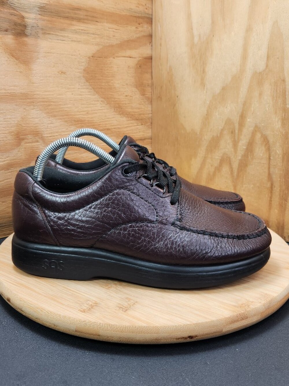 Sas Tripad Bout Time Mens Brown Leather Oxford Walking Shoes Size 7 Wide